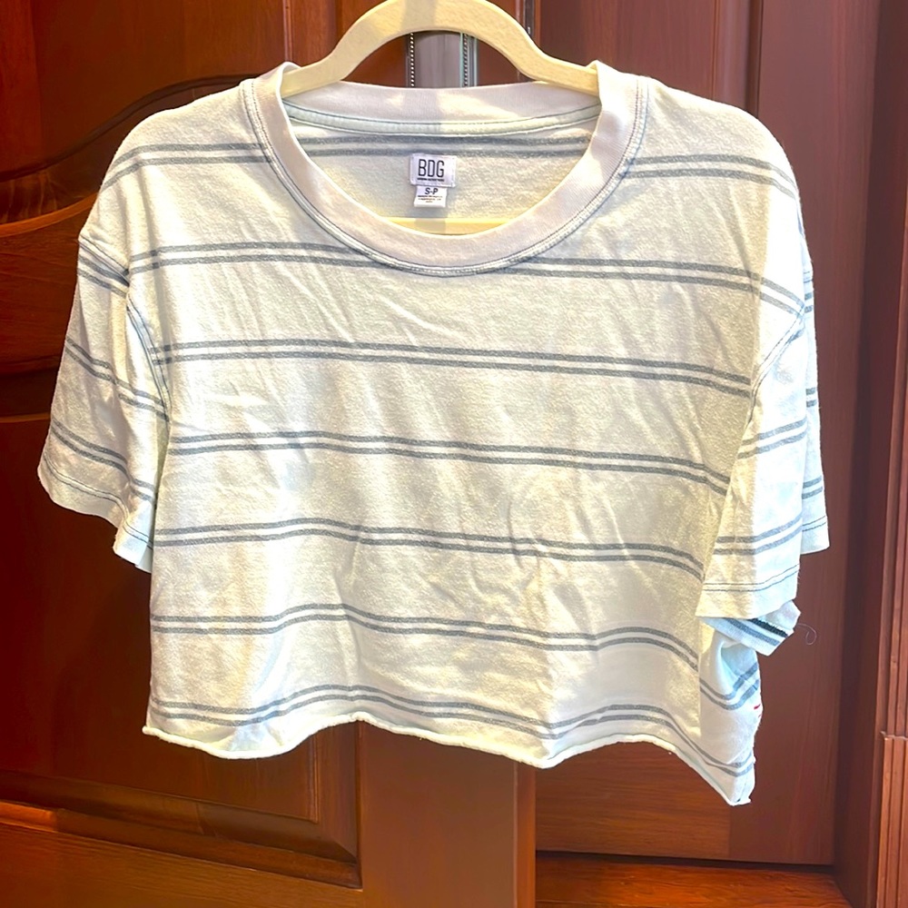Urban Outfitters Boxy fit pistachio striped tee